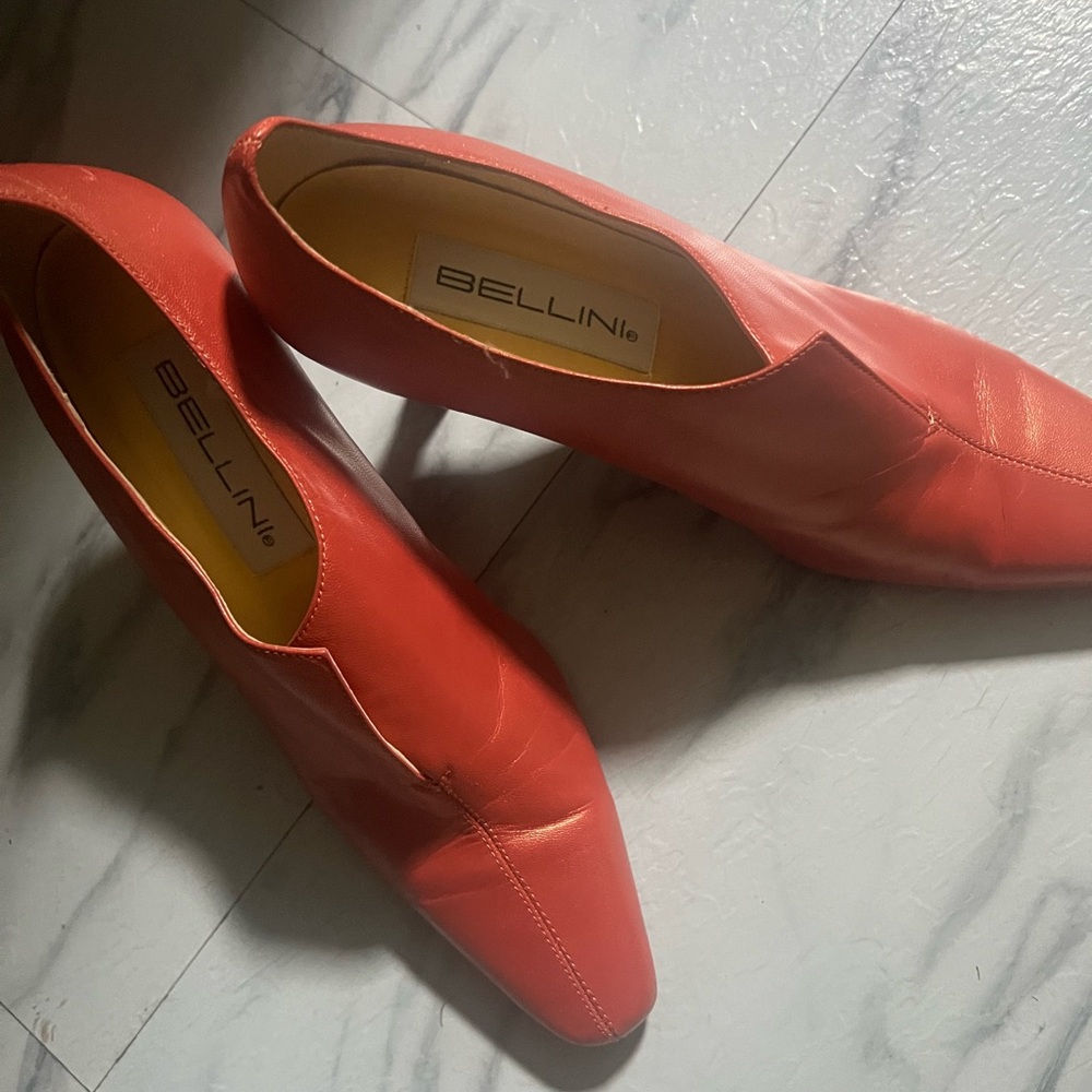 Vintage 90's Bellini Leather Pumps - Metallic Coral